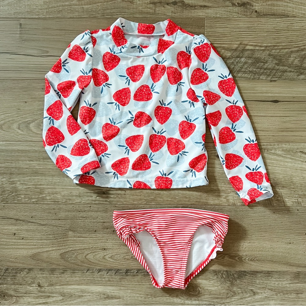 Just One You by Carters Toddler Swimsuit Strawberry Pattern - 2 piece - size 4T